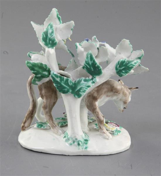 A Bow figure of a wolf, c.1760, h. 10.5cm